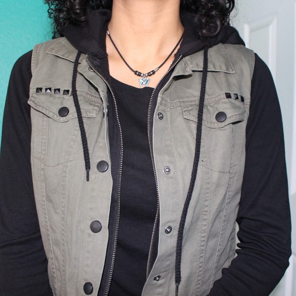 Jackets & Blazers - olive green layered vest